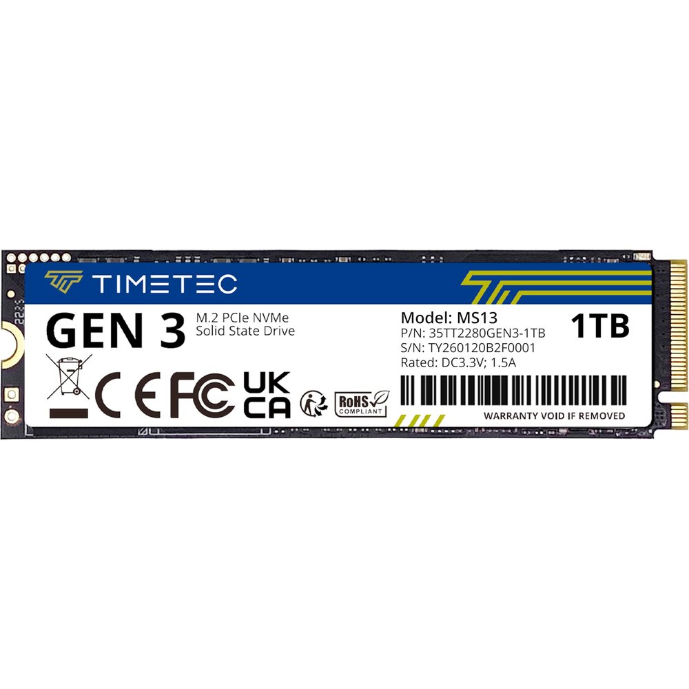 Timetec 1TB SSD NVMe PCIe Gen3x4 8Gb/s M.2 2280 3D NAND High Performance SLC Cache Read/Write Speed Up to 2,000/1,600 MB/s Internal Solid State Drive for PC Laptop and Desktop (1TB)
