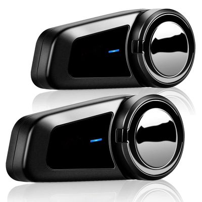 QSPORTPEAK Motorbike Bluetooth Helmet Headset Intercom,M2 full duplex Wireless Motorbike Interphone for 6 Riders/Range 1000m/FM Radio/GPS/MP4,Connect with Any Bluetooth Headset2 Pack