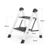 2 Step Ladder | Safety Folding Step Stool | Portable Foldable Stepladder | Anti Slip Feet, Strong Sturdy Aluminum, 330lb Max Capacity, Ideal for Home/Kitchen view 2