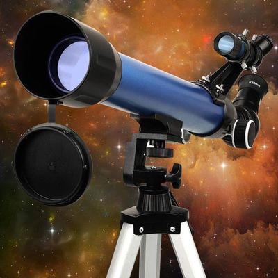 Telescope for Kid Refractor Telescopes for Astronomy Adjustable Tripod, 45 Zenith Mirror,50MM Large-Aperture,Portable Travel Telescope for Beginners and Adult (Color : Blue)