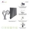 Alba Jamy Multidirectional Articulated Double Arm Screen, Metal Grey and Dark Grey view 4