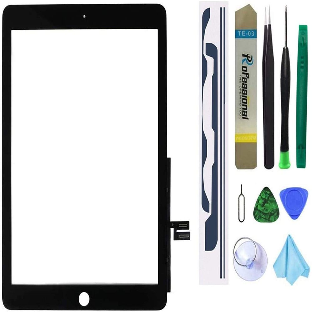 Black Screen Replacement Compatible for iPad 7 7th Gen 2019 / iPad 8 8th Gen 2020 10.2" (A2197 A2198 A2200 A2270 A2428 A2429 A2430) Without Home Button +Pre-Installed Adhesive +Professional Tool Kit