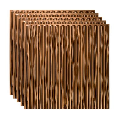 FASDE Dunes Vertical Decorative Vinyl 2ft x 2ft Glue Up Ceiling Panel in Oil-Rubbed Bronze (5 Pack)
