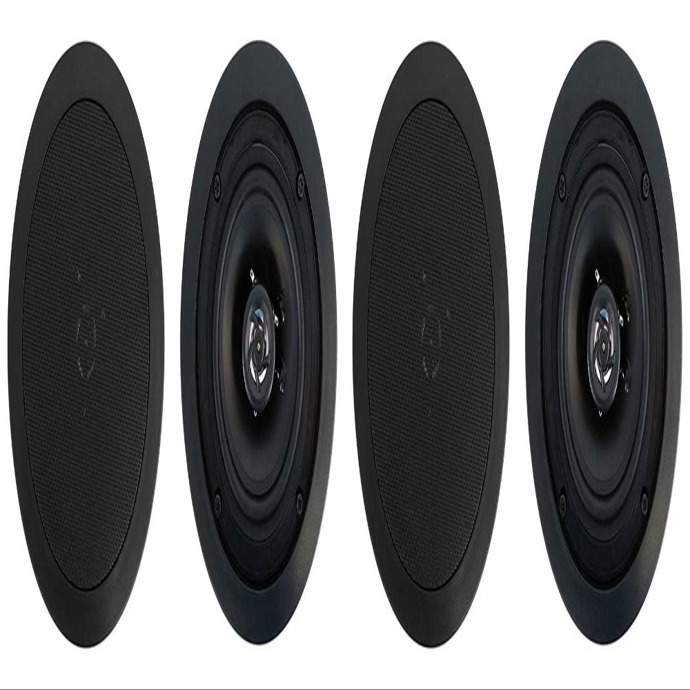 Rockville (4) CC525T Black 5.25" Commercial 70v Ceiling Speakers for Restaurant