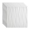 FASDE Dunes Vertical Decorative Vinyl 2ft x 2ft Glue Up Ceiling Panel in Gloss White (5 Pack) view 1