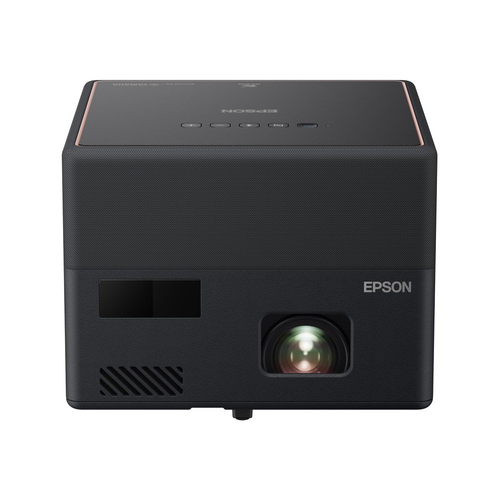 Epson EpiqVision Mini EF12 Smart Streaming Laser Projector, HDR, Android TV, Movies, Family Gaming, Portable, sound by Yamaha, 3LCD, Full HD 1080p, 1000 lumens Color & White Brightness Bluetooth Black