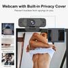 1080P Webcam with Microphone for PC Streaming, Web Camera for Desktop with Privacy Cover, 100 Wide Angle, Auto Light Correction, USB Plug&Play Web Cam for OBS/Gaming/Zoom/Skype/FaceTime/Teams/Twitch view 3
