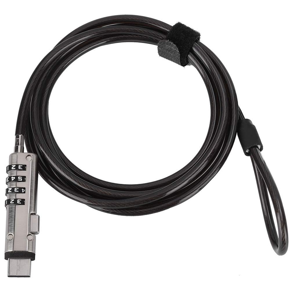 EBTOOLS Computer Security Cable Lock, Alloy 4 Digital Password Anti Theft Cable Lock, for Notebook/Laptop/Other Devices