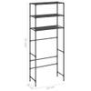 vidaXL 3-Tier Storage Rack - Over Laundry Machine Unit, Black - Stainless Steel Construction - 27.2"x11"x66.5" - Spacious Laundry Room Organizer view 2