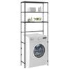vidaXL 3-Tier Storage Rack - Over Laundry Machine Unit, Black - Stainless Steel Construction - 27.2"x11"x66.5" - Spacious Laundry Room Organizer view 3