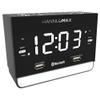 HANNLOMAX HX-131CR Alarm Clock Radio. PLL FM Radio, 1.2" White LED Display, Bluetooth, USB Ports for 2.4A & 1A Charging/MP3 Playback, Night Light, AC Power Operation only. view 1