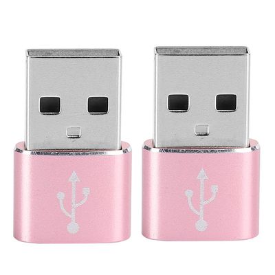 Vikye USB Interface Standard Fine Workmanship Professional Manufacturing Easy to Carry USB Adapter, TypeC Adapter, Compatible for OTG(Pink)