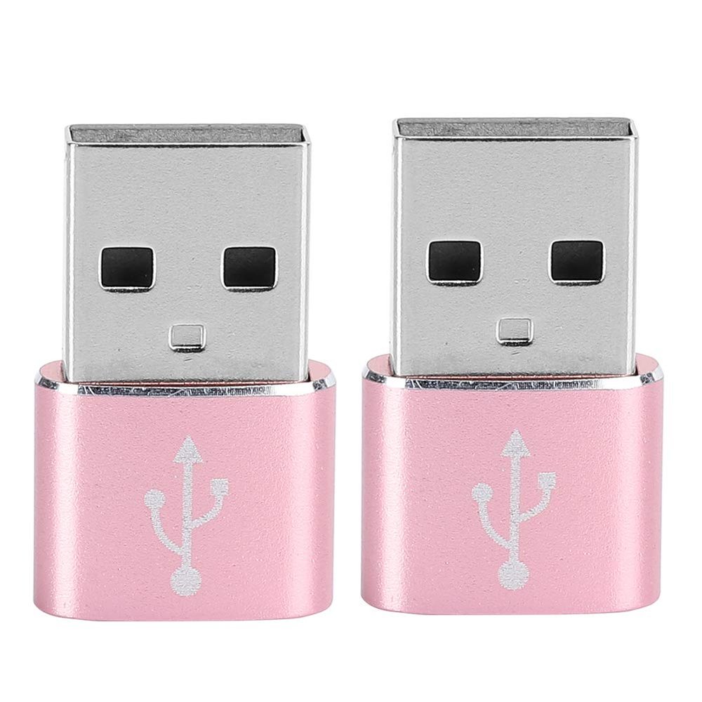 Vikye USB Interface Standard Fine Workmanship Professional Manufacturing Easy to Carry USB Adapter, TypeC Adapter, Compatible for OTG(Pink)