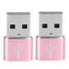 Vikye USB Interface Standard Fine Workmanship Professional Manufacturing Easy to Carry USB Adapter, TypeC Adapter, Compatible for OTG(Pink) view 1