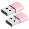 Vikye USB Interface Standard Fine Workmanship Professional Manufacturing Easy to Carry USB Adapter, TypeC Adapter, Compatible for OTG(Pink) view 3