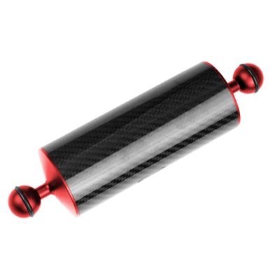 FEICHAO Carbon Fiber Float Buoyancy Aquatic Arm Dual Ball Floating Arm D60MM Camera Underwater Diving Tray (8 inch,Red)