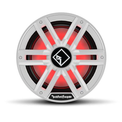 Rockford Fosgate M2D2-12I Color Optix 12" DVC 2-Ohm Infinite Baffle Multicolor LED Lighted Marine Subwoofer - White/Stainless