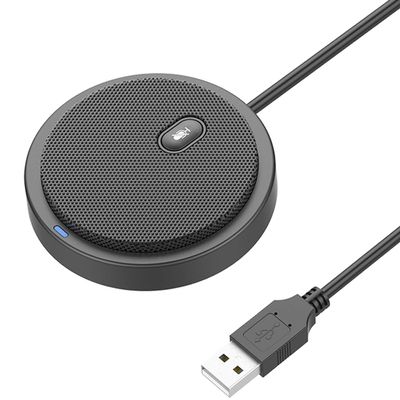 Upgraded USB Conference Microphone for Computer, 360 Omnidirectional Condenser Mic with Mute Key, Great for Video Conference, Gaming, Chatting, Skype, Plug & Play, Windows macOS, Ideal for Gift