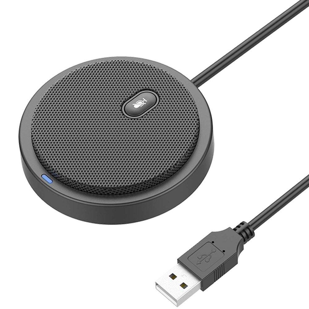 Upgraded USB Conference Microphone for Computer, 360 Omnidirectional Condenser Mic with Mute Key, Great for Video Conference, Gaming, Chatting, Skype, Plug & Play, Windows macOS, Ideal for Gift