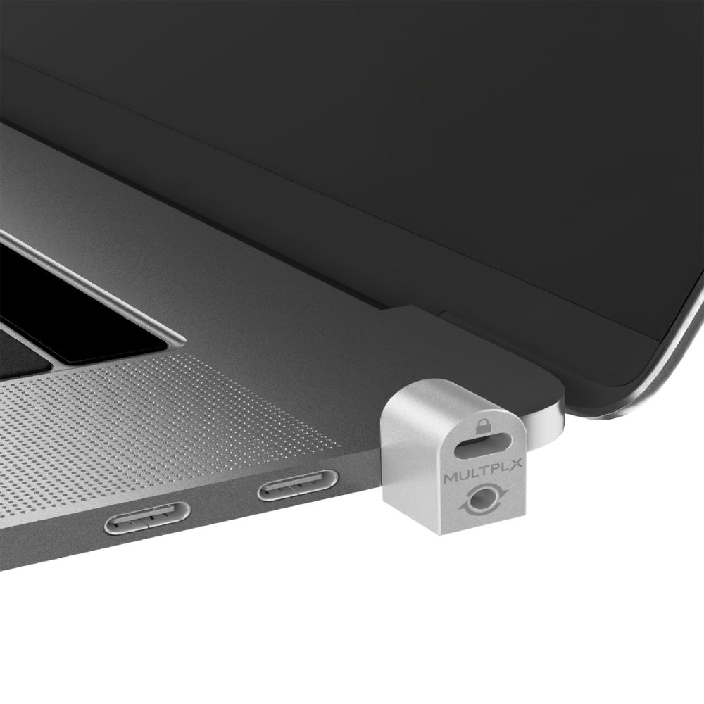 Multplx Laptop Lock Adapter for Security Lock | Adds Security Slot To Any Laptop inc MacBook | Use With Standard T-Shaped Bar Cable Locks | No Adhesive Needed