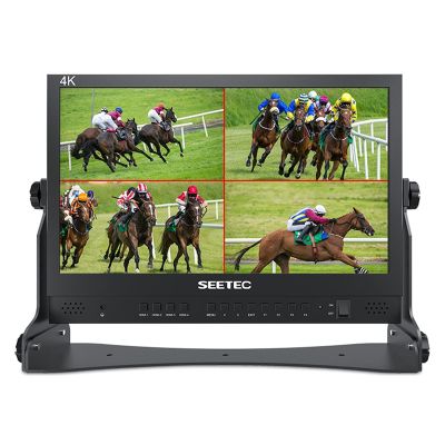 FEELWORLD ATEM156 15.6 Inch Live Streaming Broadcast Director Monitor for ATEM Mini Video Switcher Mixer Pro Studio Television Production with 4 HDMI Input Output Quad Split Display