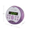 HANNLOMAX HX-129CR Alarm Clock Radio. PLL FM Radio, 0.6" Green LED Display, Bluetooth, USB Ports for 2.4A & 1A Charging/MP3 Playback (Purple) view 3