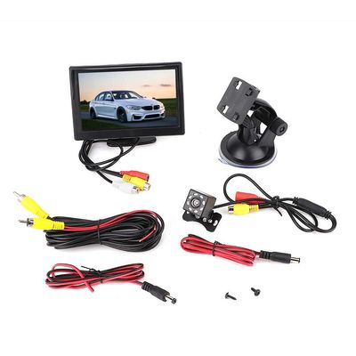Car Stereo for Audio Systems 5 in Touch Screen Multimedia Radio GPS Navigation Car TFT LCD Monitor 2CH Video Input Car Radio Bluetooth FM Radio Receiver with 8LEDs Night Vision Camera