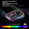 Bluetooth FM Transmitter for Car, QC3.0 & USB-C PD 18W Quick Charger & 7 Colors LED Backlit Car Radio Bluetooth Adapter, MP3 Music Player with EQ Mode, Supports USB Disk view 2