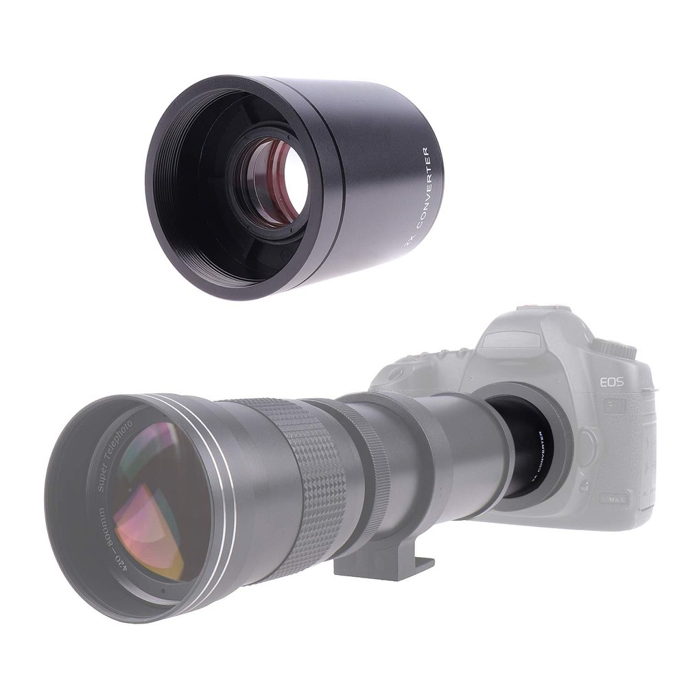 2X Teleconverter Magnification Lens Converter for T Mount 420-800mm 500mm 800mm 900mm 650-1300mm Telephoto Zoom Lenses