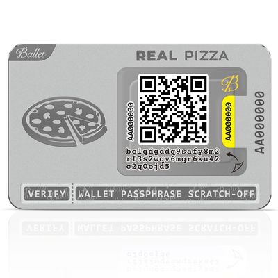 Ballet Real Pizza 2-Pack Cold Storage Wallet Cards | Stealth Pizza Design (No Crypto Logos) | Non-Electronic | No 12/24-Word Seed Phrase | Ballet Crypto App | 1,000+ Coins & NFTs