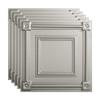 FASDE Coffer Decorative Vinyl 2ft x 2ft Lay in Ceiling Panel in Argent Silver (5 Pack) view 1