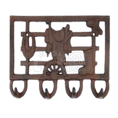 Decor for The Soul Saddle Stand Key Rack Wall Hooks Coat Hanger Cast Iron Western Antique Style