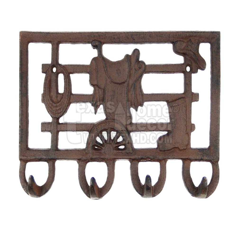 Decor for The Soul Saddle Stand Key Rack Wall Hooks Coat Hanger Cast Iron Western Antique Style