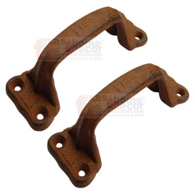 Decor for The Soul 2 Handles Cast Iron Door Drawer Pull Antique Look Rustic Barn Gate Shed Cabinet