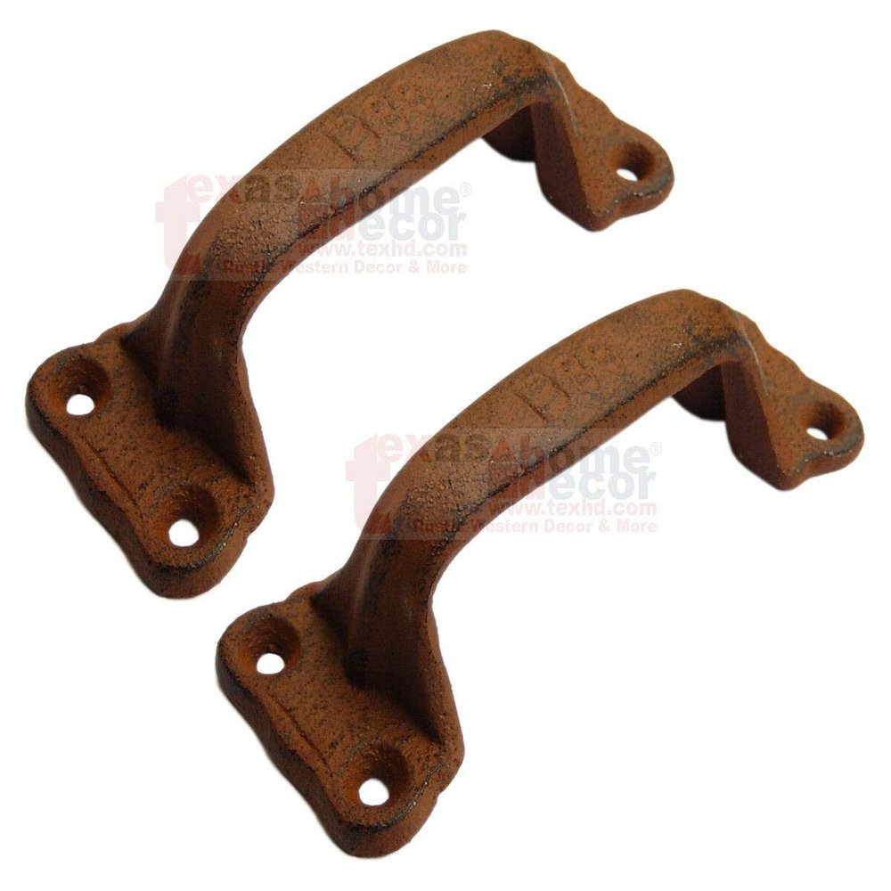 Decor for The Soul 2 Handles Cast Iron Door Drawer Pull Antique Look Rustic Barn Gate Shed Cabinet
