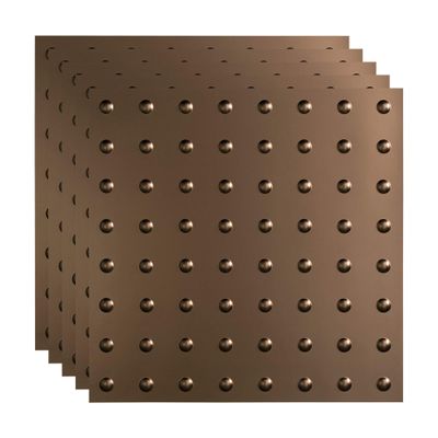 FASDE Dome Decorative Vinyl 2ft x 2ft Lay in Ceiling Panel in Argent Bronze (5 Pack)