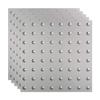 FASDE Dome Decorative Vinyl 2ft x 2ft Lay in Ceiling Panel in Argent Silver (5 Pack) view 1