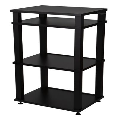 Andover Audio SpinStand Rack for Records and Audio Components - Metal-Reinforced, Holds 150 LPs, Optimum Height & Storage Space, Ideal for Turntables, Vinyl, SpinBase Systems (Black)