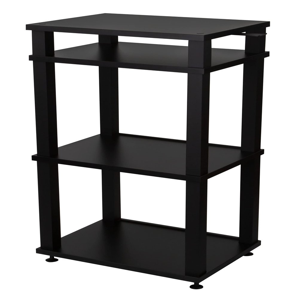 Andover Audio SpinStand Rack for Records and Audio Components - Metal-Reinforced, Holds 150 LPs, Optimum Height & Storage Space, Ideal for Turntables, Vinyl, SpinBase Systems (Black)