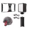 FocusFoto PRO U-Rig Smartphone Video Camera Cage Mount Holder Stabilizer Handle Grip with BOYA by-MM1 Microphone Mic+ 49 LED Light+ Mini Tripod Kit for Mobile Phone iPhone Filmmaking Videomaker view 2