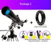 ARCH Telescope with 90 Erect Prism,Telescope for Beginners, Portable 80mm Caliber 900mm Focal Length, Refractor Telescope with Tripod and Carry Bag (Color : Package 2) view 2