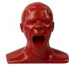 OEHLBACH Scream Unlimited Plus - exclusive headphone stand in the shape of the legendary Oehlbach head - optimal storage of larger over-ear headphones (made in Germany) handmade - fire red view 1