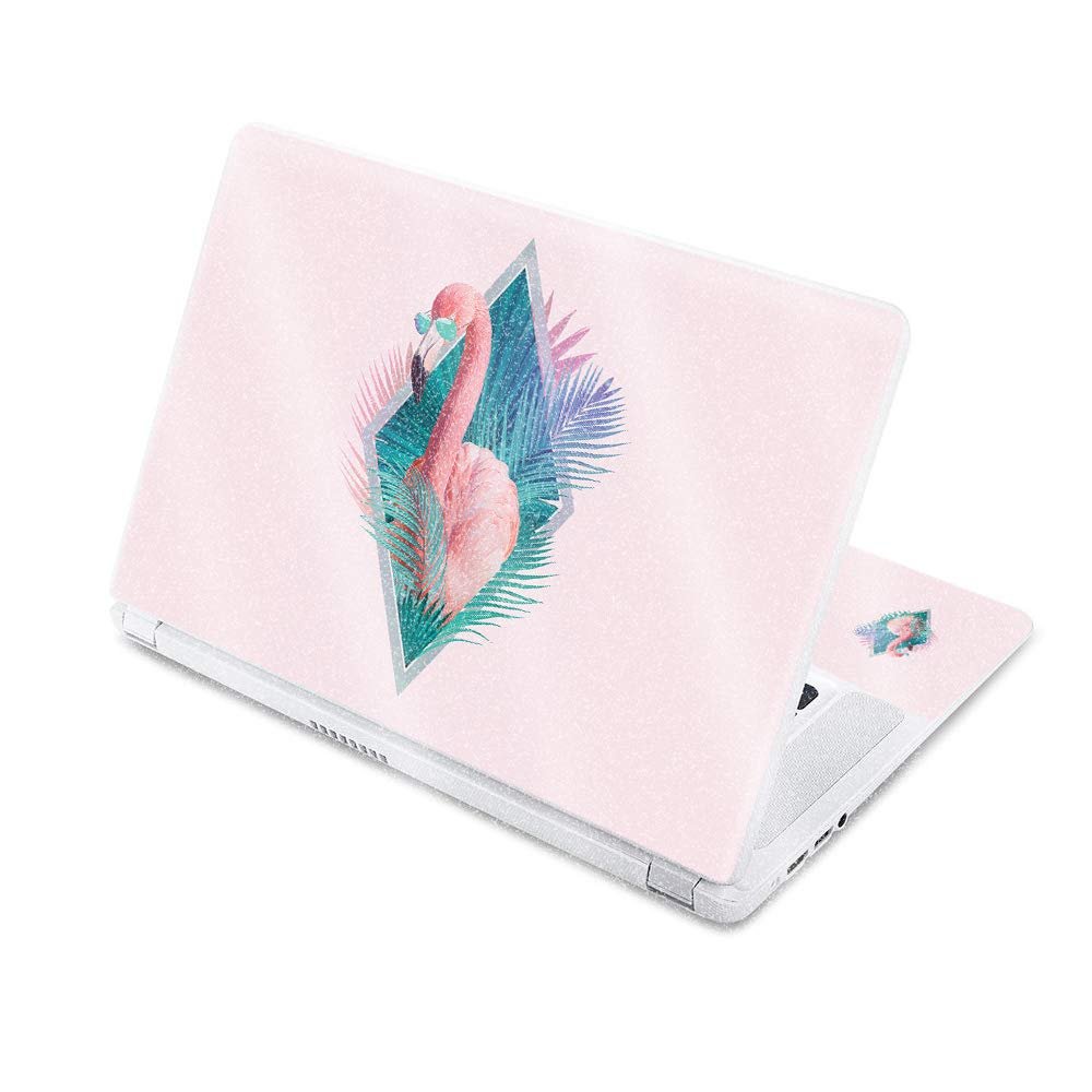MightySkins Glossy Glitter Skin for Acer Chromebook 15 15.6 (2017) - Flamingo Vice | Protective, Durable High-Gloss Glitter Finish | Easy to Apply, Remove, and Change Styles | Made in The USA