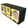DEEJAY LED D10T2H1YELLOW Empty Chuchera Speaker Enclosure with Quad Port Two 10-inch Woofers Plus Two Tweeters and One Horn Heavy Duty Carpet Embroidered Stitched Logo - Yellow view 1