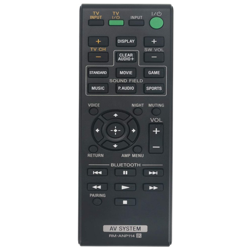 AIDITIYMI RM-ANP114 Replacement Remote Control Compatible with Sony Soundbar Sub RM-ANP115 RM-ANP116 HT-CT770 HT-CT370 SA-WCT370 SA-CT370 SA-CT770 SA-WCT770