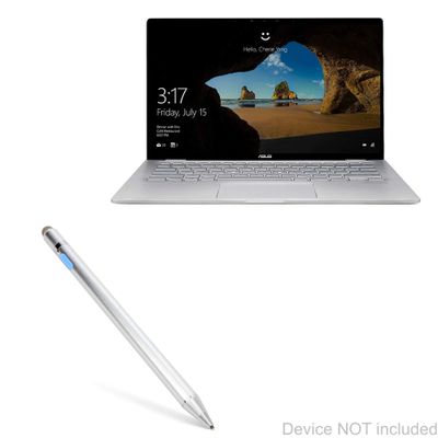 BoxWave Stylus Pen Compatible with ASUS Q406 - AccuPoint Active Stylus, Electronic Stylus with Ultra Fine Tip - Metallic Silver