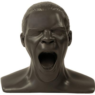 OEHLBACH Scream Unlimited Plus - Exclusive Headphone Stand in The Shape of The Legendary Head - Optimal Storage of Larger Over/On-Ear Headphones (Made in Germany) Handmade - Anthracite