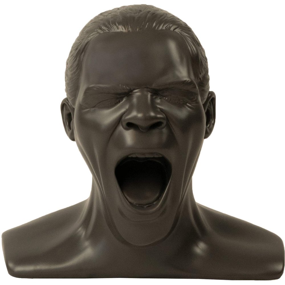 OEHLBACH Scream Unlimited Plus - Exclusive Headphone Stand in The Shape of The Legendary Head - Optimal Storage of Larger Over/On-Ear Headphones (Made in Germany) Handmade - Anthracite
