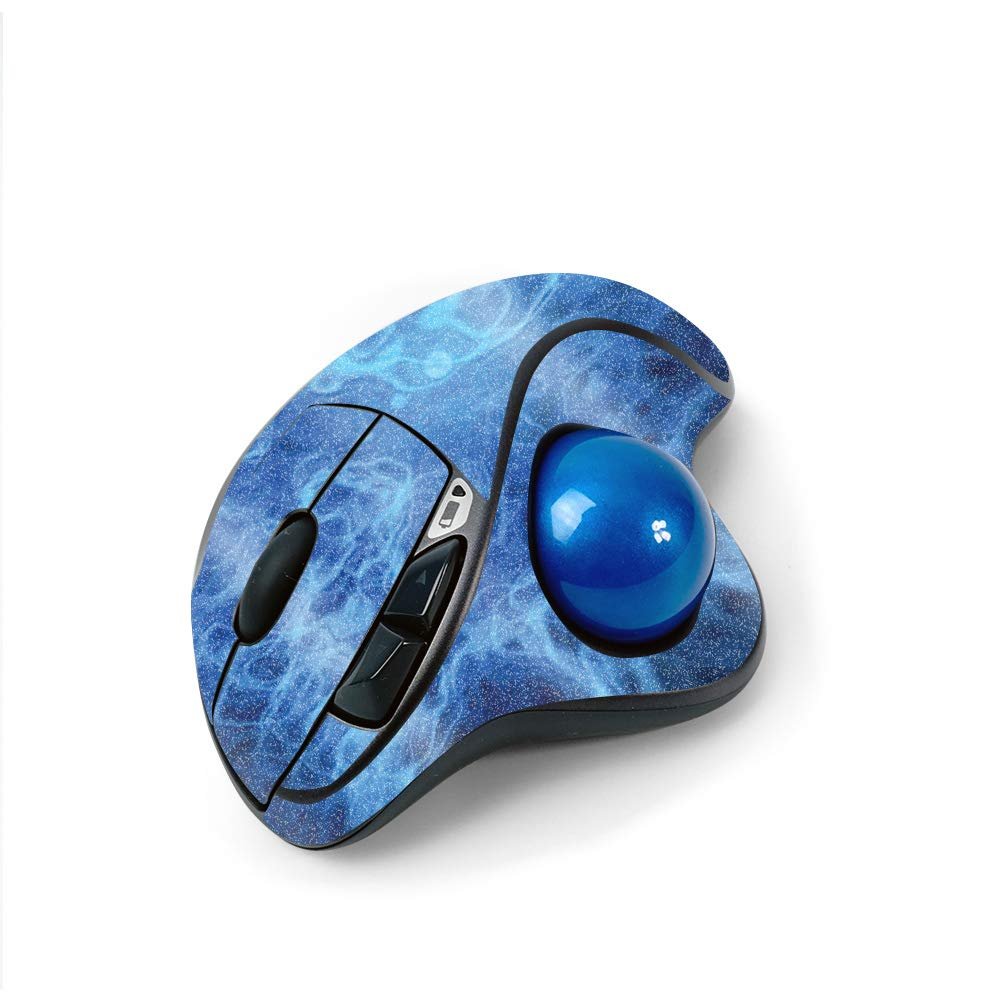 MightySkins Glossy Glitter Skin for Logitech M570 Wireless Trackball Mouse - Blue Mystic Flames | Protective, Durable High-Gloss Glitter Finish | Easy to Apply and Change Style | Made in The USA