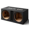 DEEJAY LED Subwoofer Box - 15 inch Dual Speaker Enclosure for 2X 15-in Woofers with Side Terminals, Dual Central Tuned Ports, MDF Heavy Duty Construction, Vented Design (Black) view 1